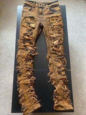Stacked skinny jeans rust wash